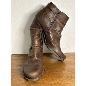 Bare Traps Boots Womens 10 M Reliance Ankle Bootie Brown Slip On Casual